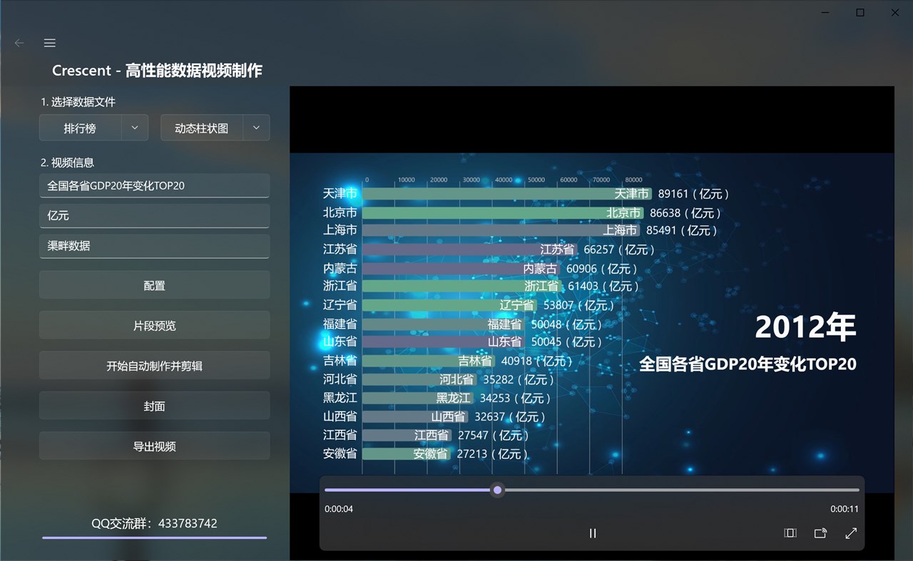 #2. Crescent - 数据视频制作工具 (Windows) 由: Crescent Studio