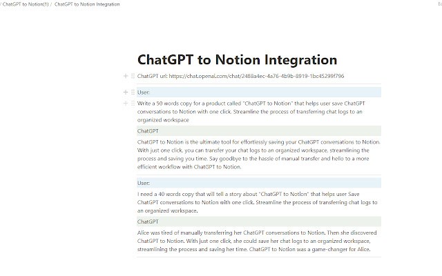 Save ChatGPT to Notion