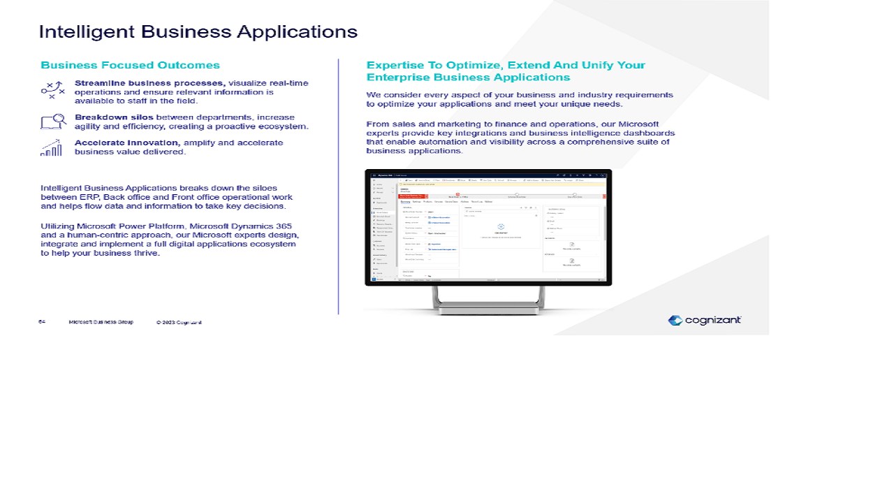 Snapshot 1 of Intelligent Business Applications