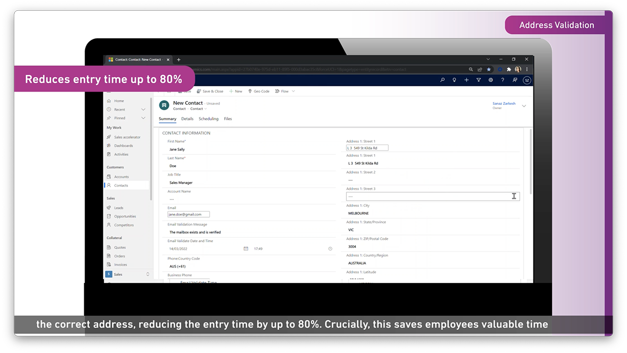 Snapshot 1 of Experian Data Validation for Dynamics 365 and Power Platform