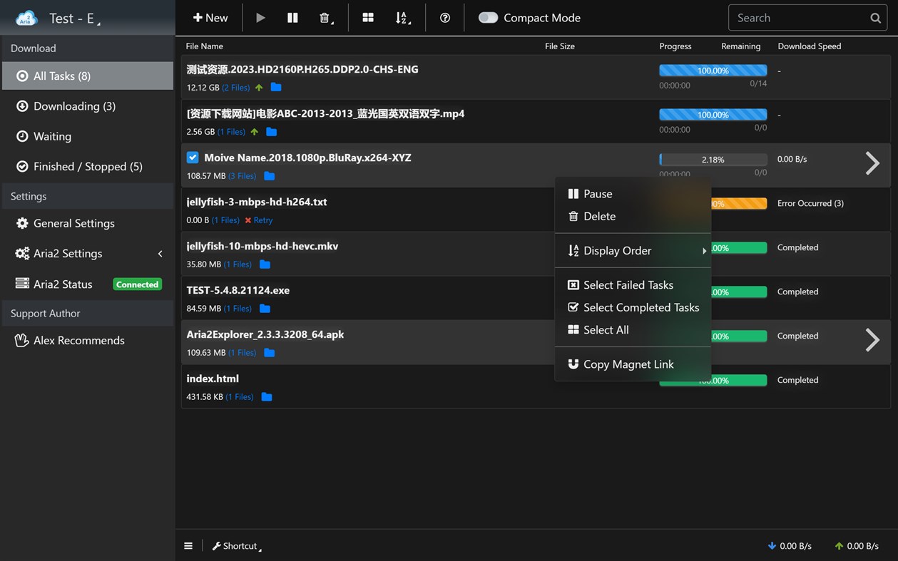 #1. Aria2 Manager (Windows) By: aria2e.com