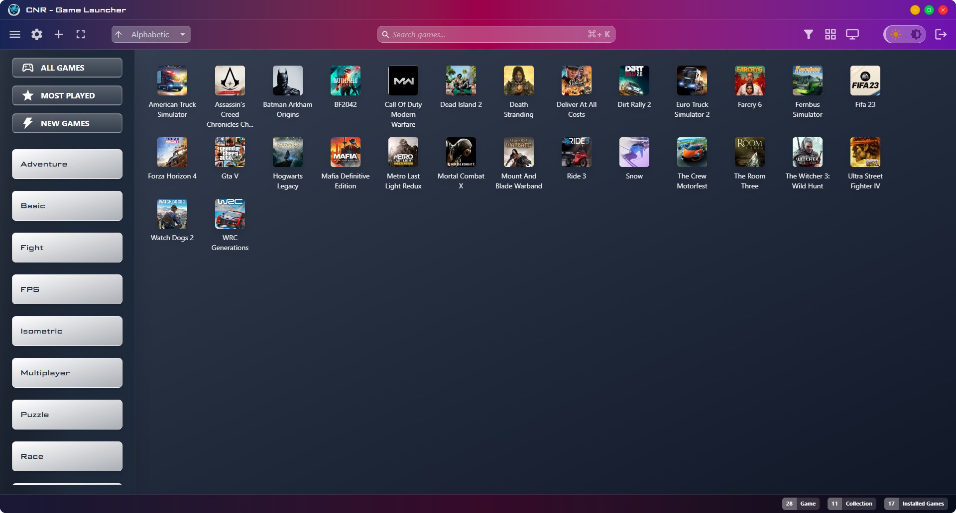 CNR Game Launcher screenshot