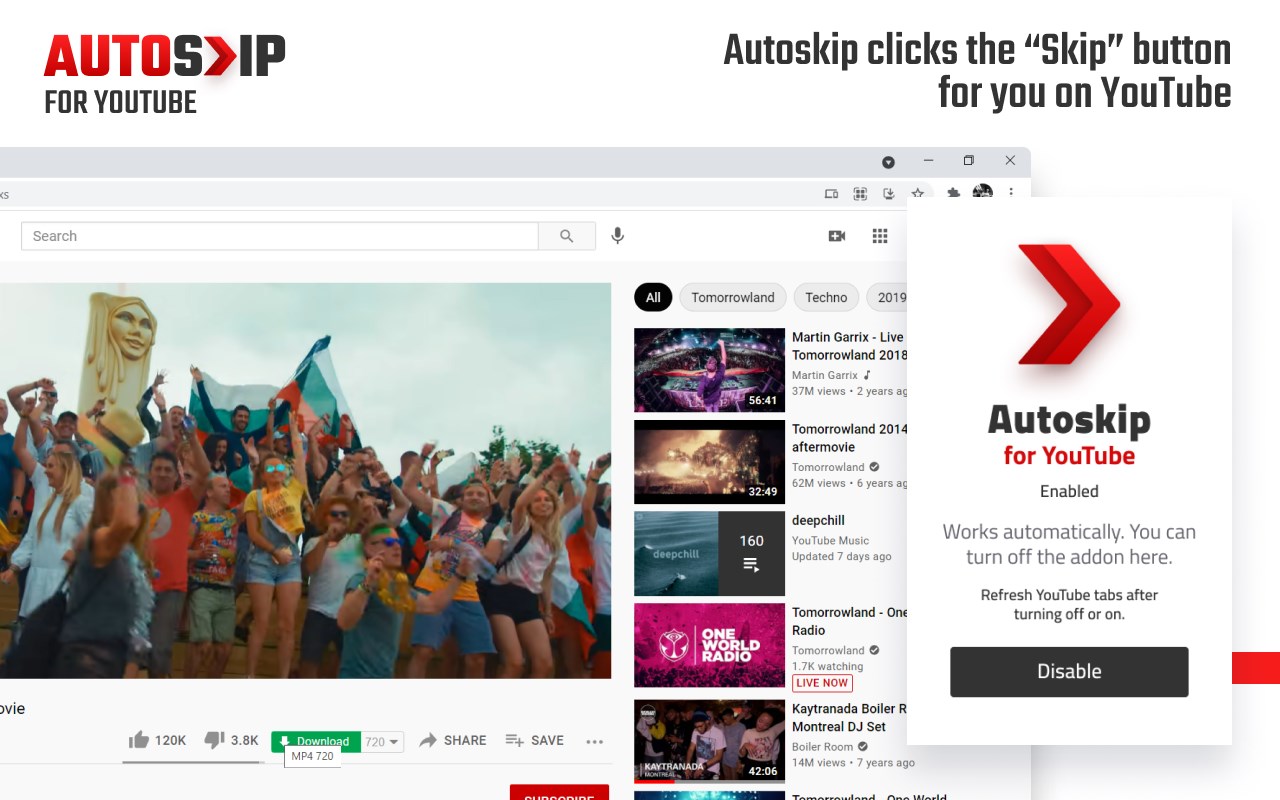 Autoskip Adblock for Youtube