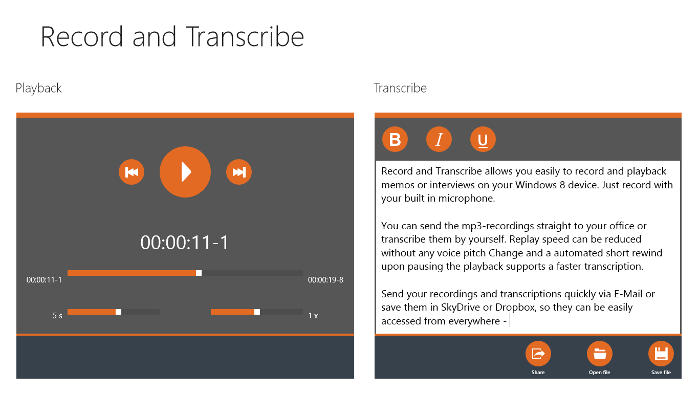 Record and Transcribe for Windows 10