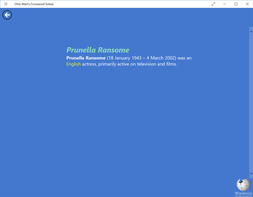 #3. Chris Mart's Crossword Solver (Windows) 由: Chris Mart