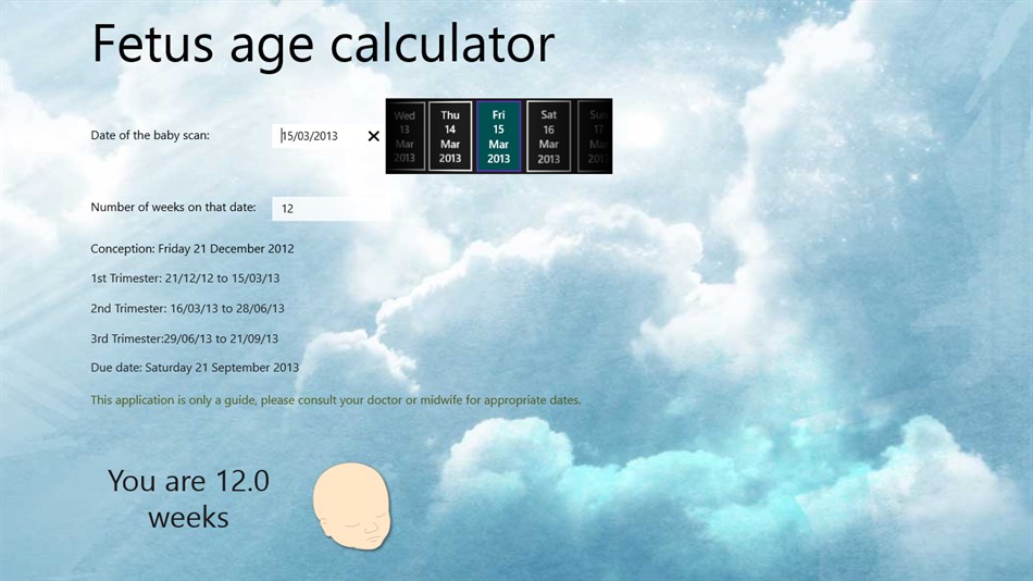 Fetus age calculator (Windows) 由: ‪Alphawolf Software Limited‬