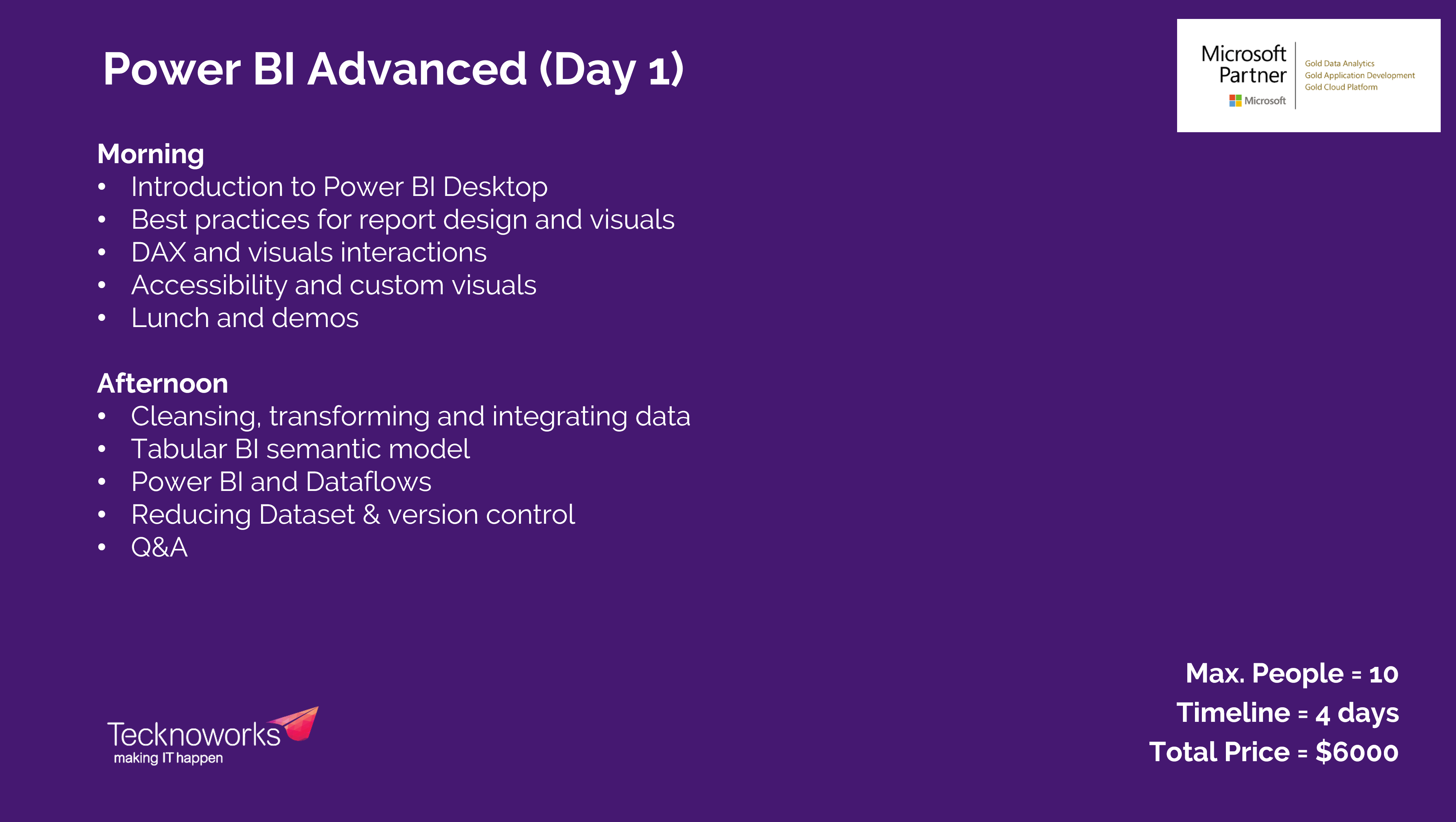 Snapshot 1 of Power BI Advanced Workshop - 4 Days