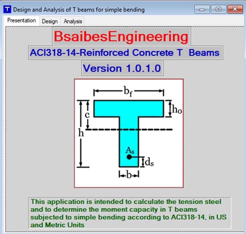#4. Design & Analysis of T Beams for Simple Bending (Windows) 게시자: BSAIBES Engineering