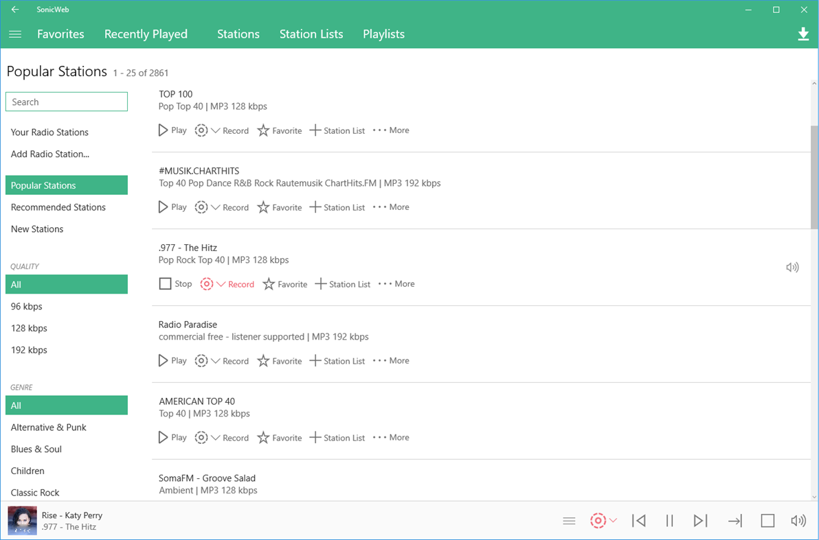 #2. SonicWeb Internet Radio Player Pro (Windows) 由: Patrick Dehne