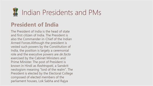 Indian Presidents and PMs screenshot 1