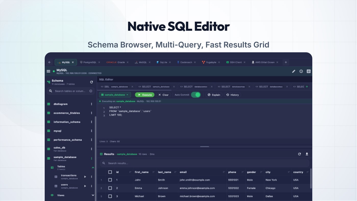#2. SQLSSH: Database Client/SSH/S3 (Windows) De: Trendcas