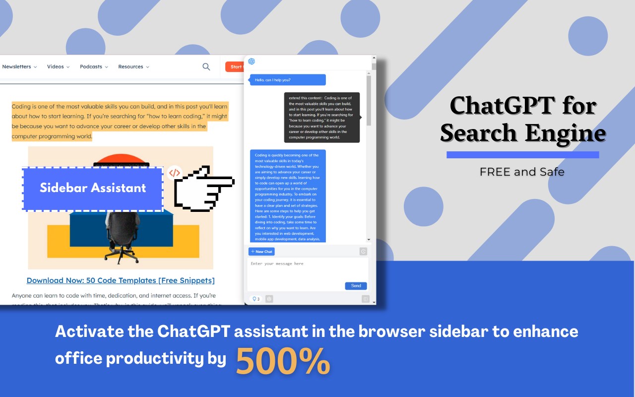Free ChatGPT for Search Engine(Web Access)