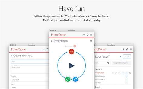 PomoDoneApp - Your Task List's Productivity Timer Screenshots 2