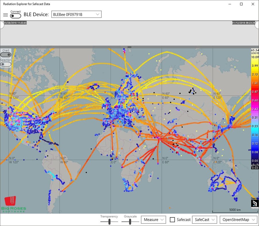 #2. Radiation Explorer for Safecast Data (Windows) De: Big Roses Software