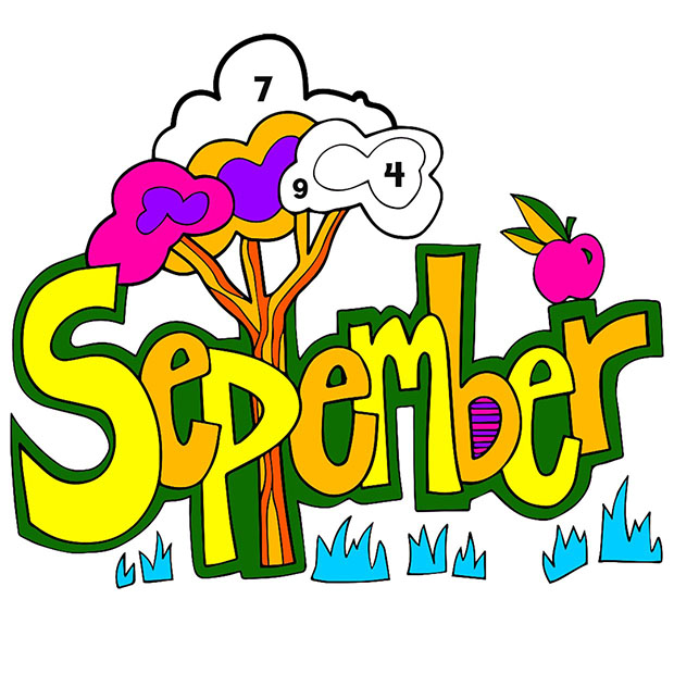 Days and Months Color By Number - Calendar Coloring Book