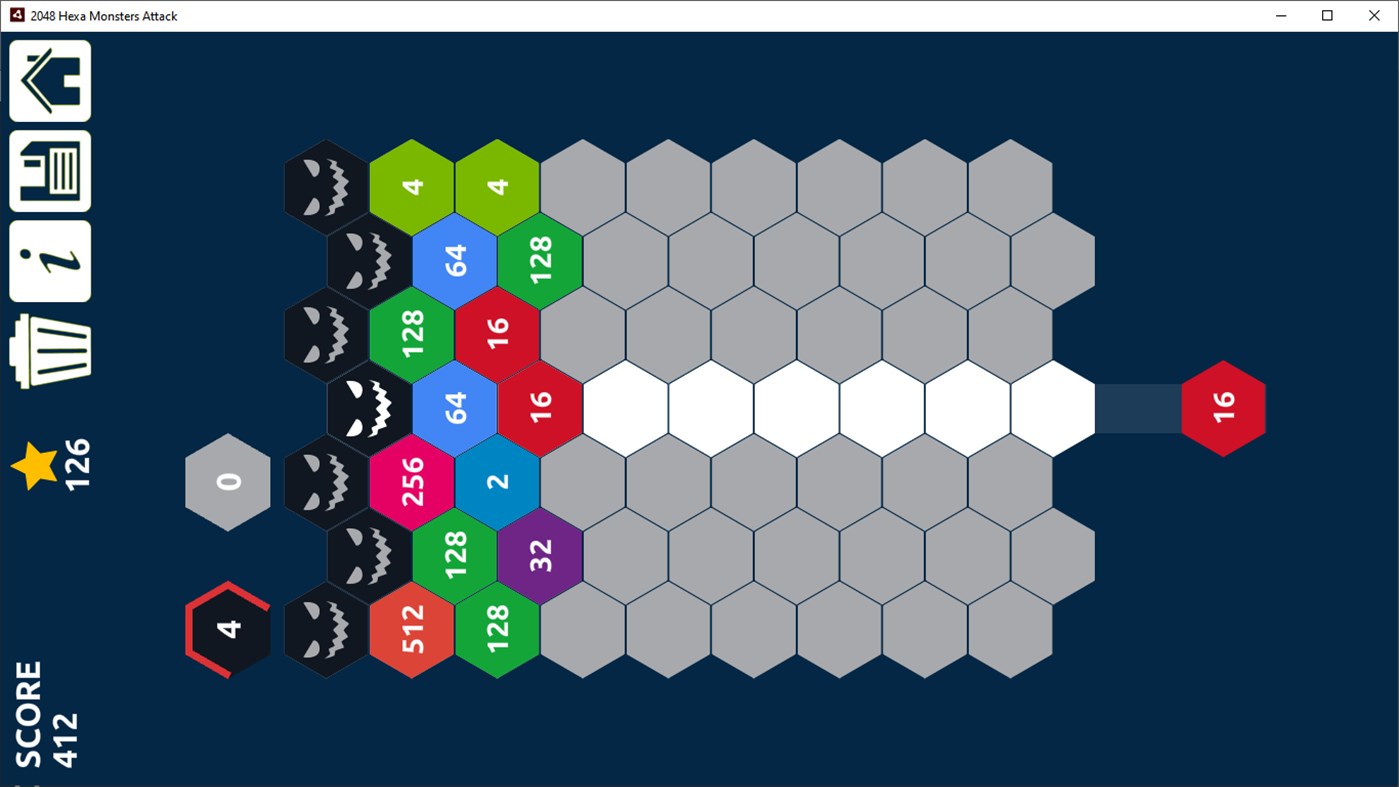 #2. 2048 Hexa Monsters Attack: Shoot n Merge Numbers (Windows) بواسطة: Amr Hassan