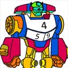 Robot Color By Number - Superhero Droid Coloring Book