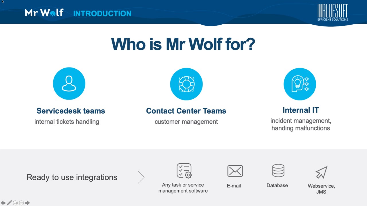 Snapshot 2 of MrWolf - e-Service Desk Automation by BlueSoft