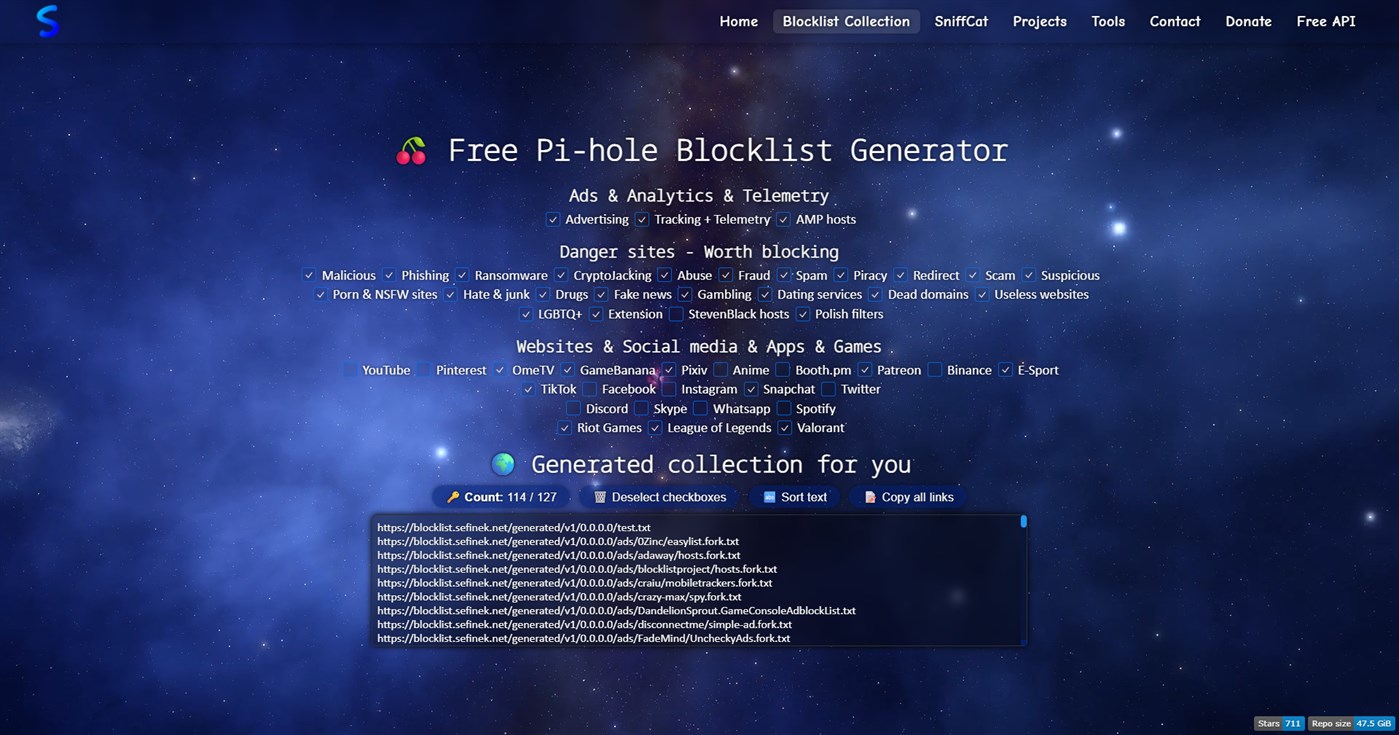#2. Sefinek Blocklists (Windows) Av: Sefinek