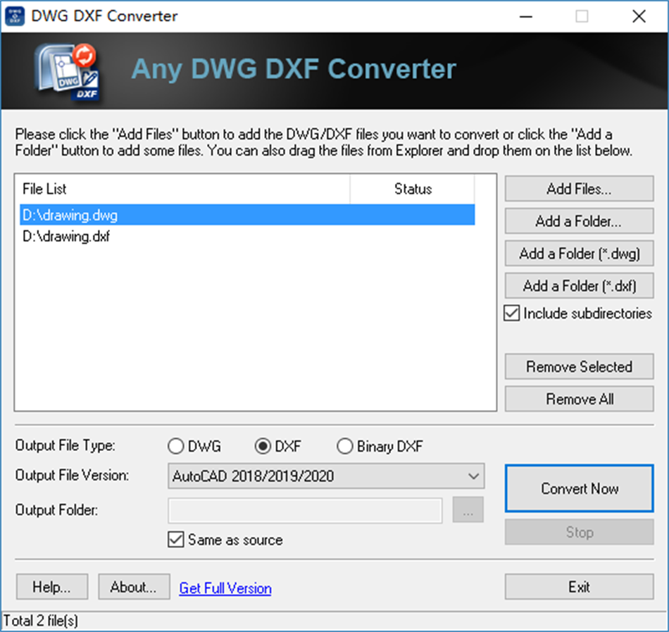 DWG DXF Converter (Windows) By: AnyDWG Software