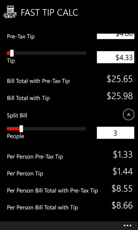 Fast Tip Calc Screenshots 2
