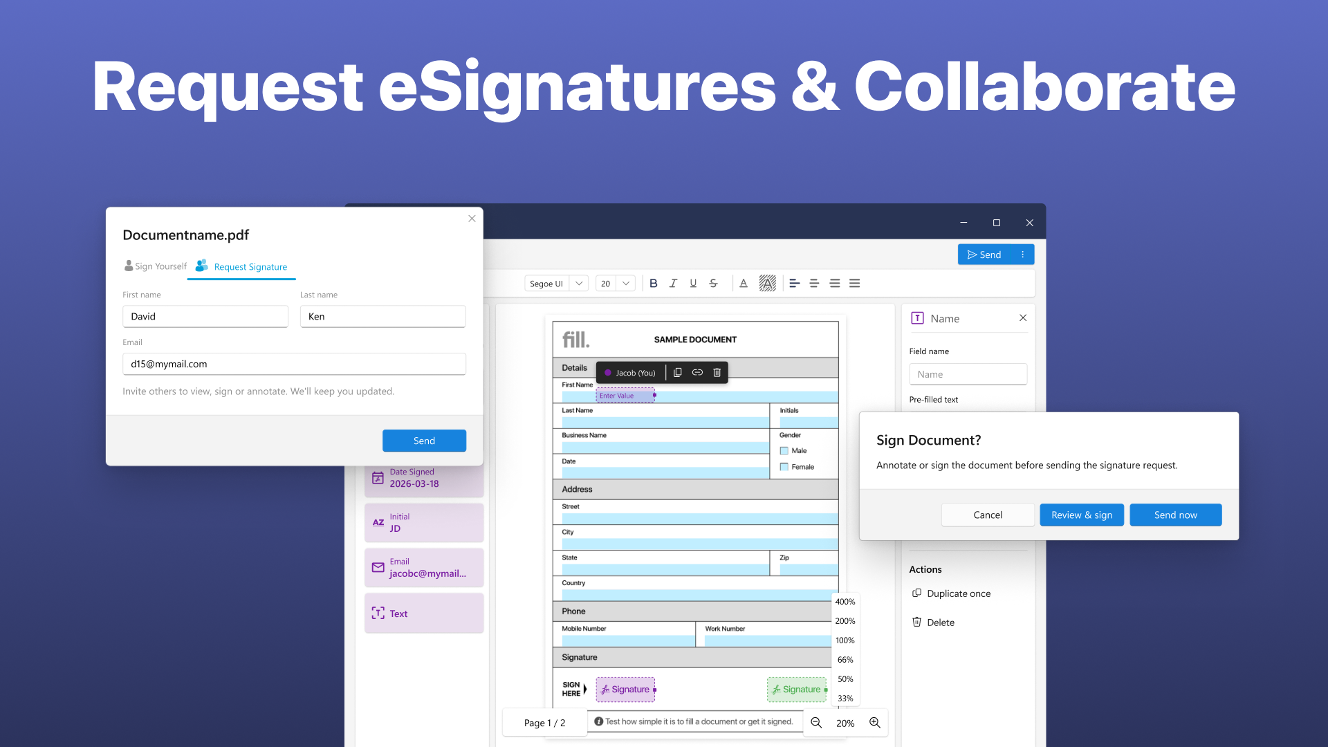 Fill, Sign & Edit PDF: e Signature screenshot