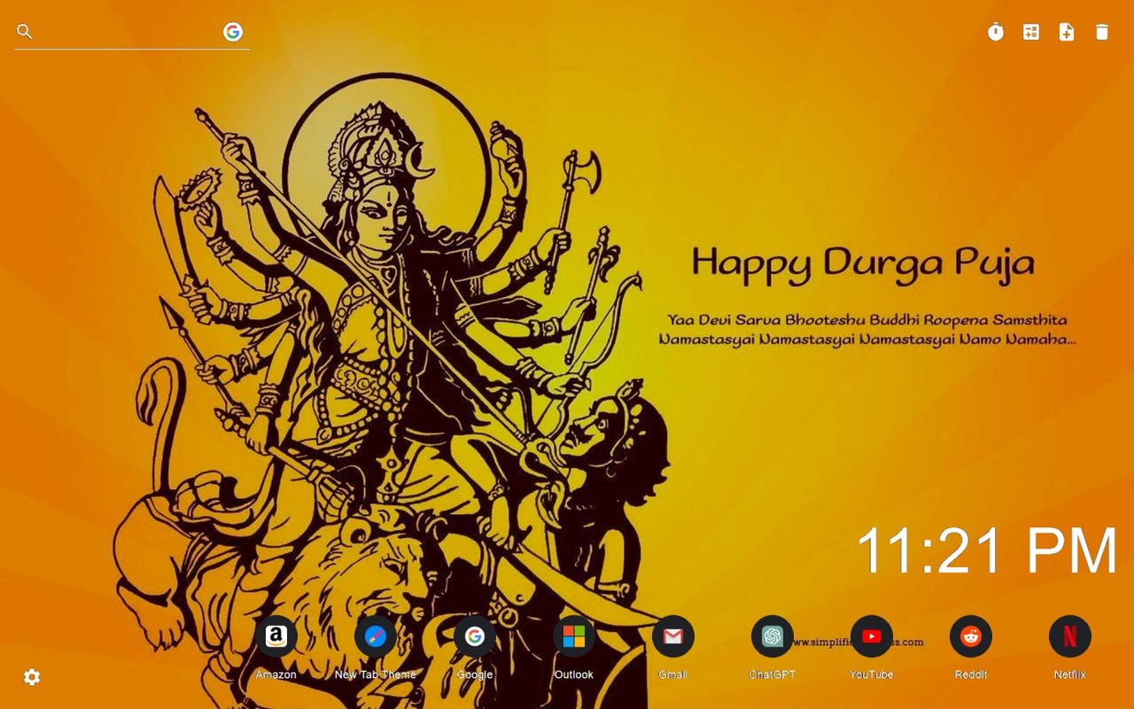 Happy Durga Puja Wallpaper New Tab