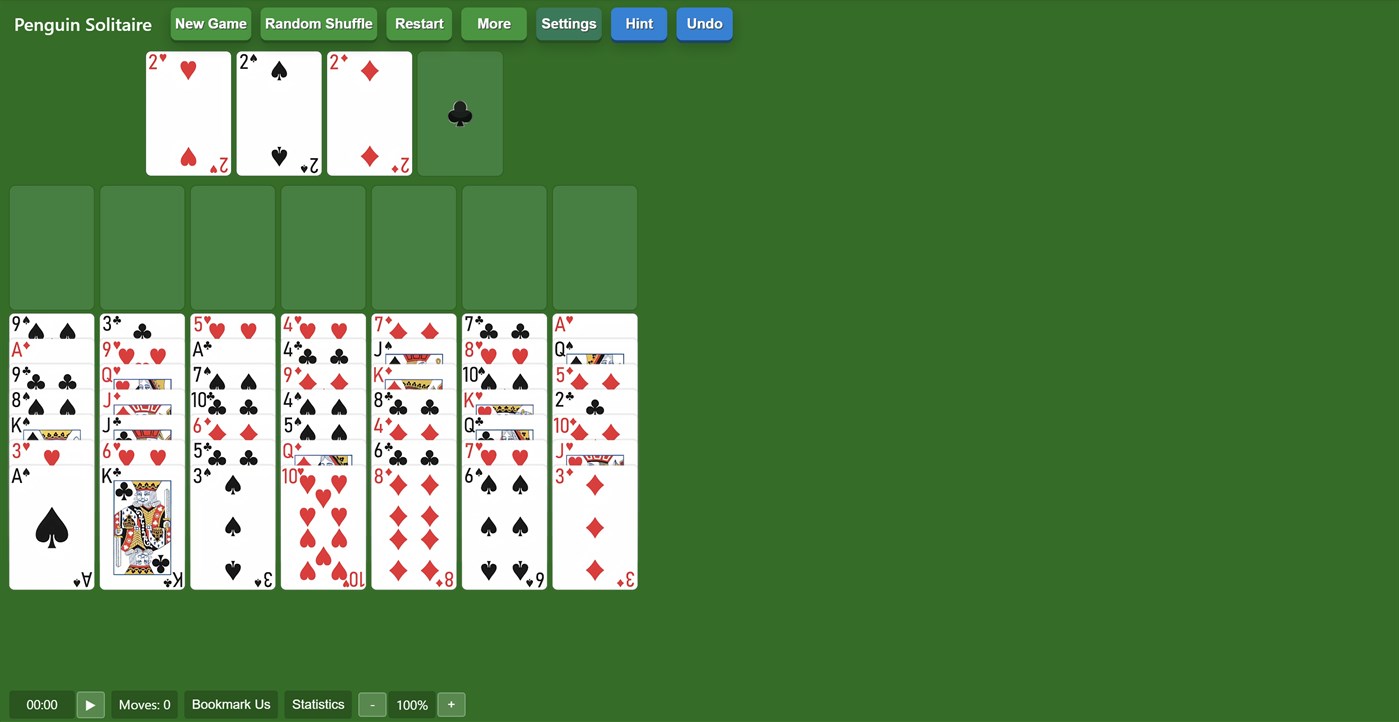 #1. Penguin Solitaire Solitairex (Windows) Bởi: Solitairen