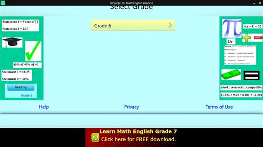 QVprep Lite Math English Grade 6 screenshot 1
