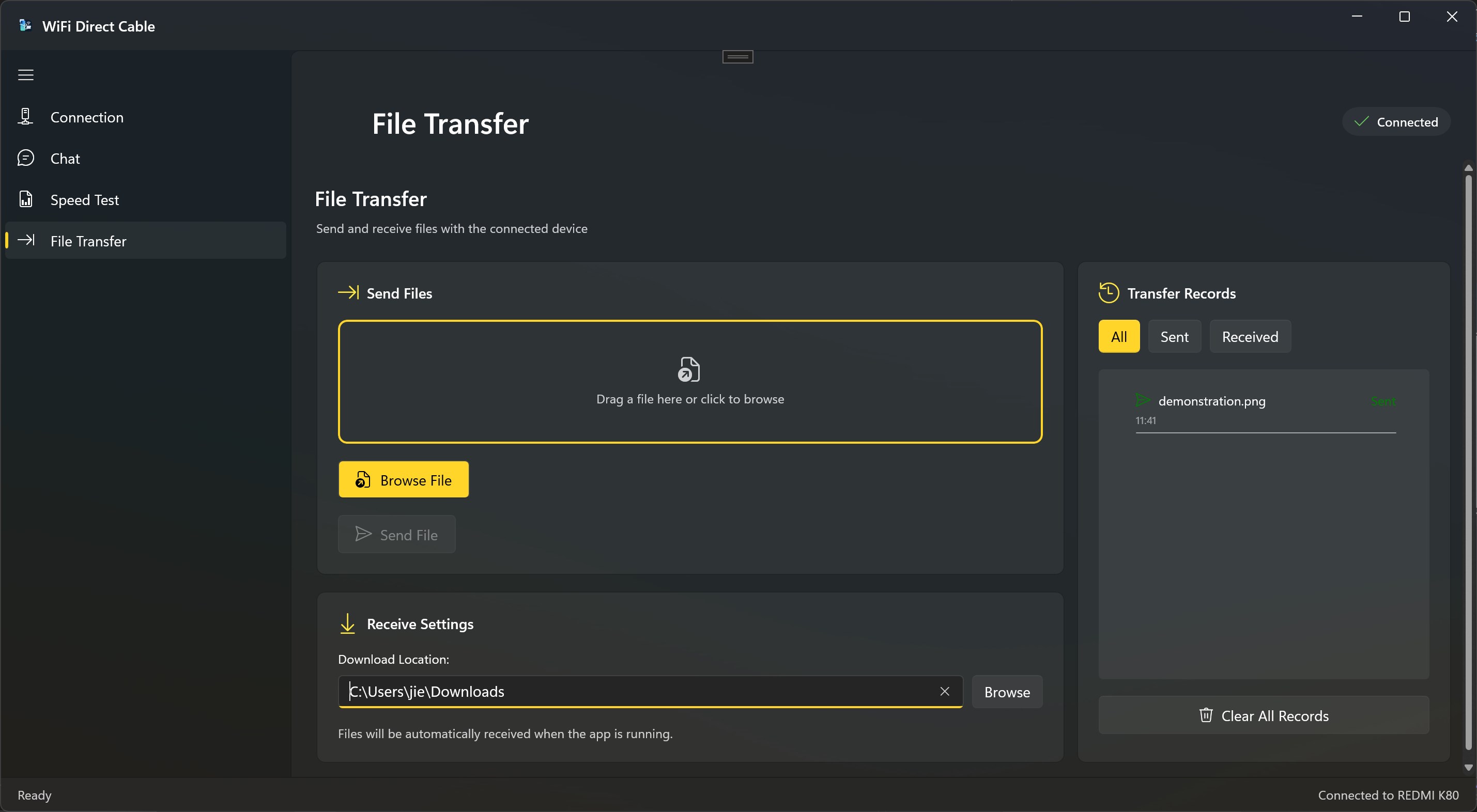 WDCable screenshot