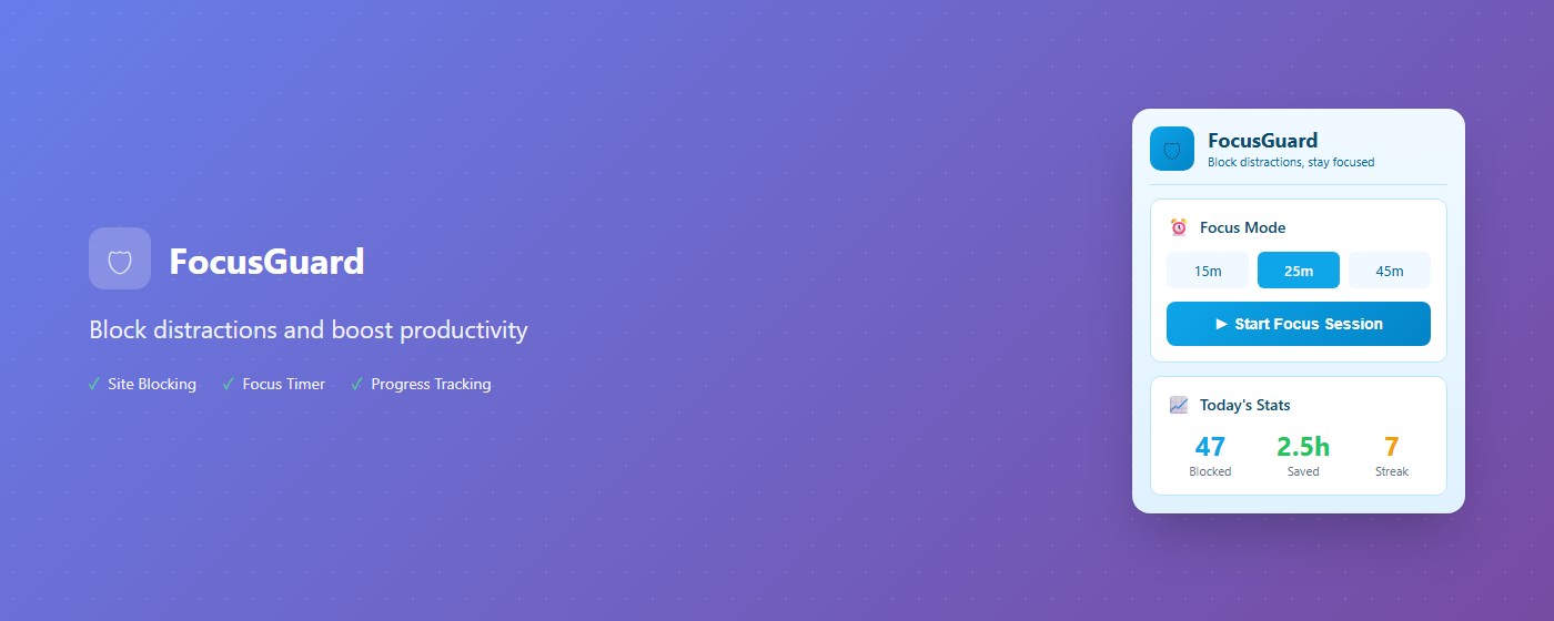 Website Blocker & Focus Timer — FocusGuard