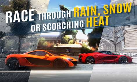 Screenshot: RACE THROUGH RAIN, SNOW 
OR SCORCHING HEAT