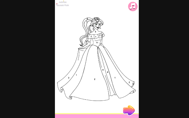 Princess Color Number Game