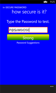 in-Secure Password screenshot 1