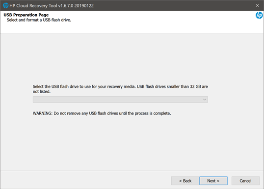 Hp cloud recovery tool не видит флешку