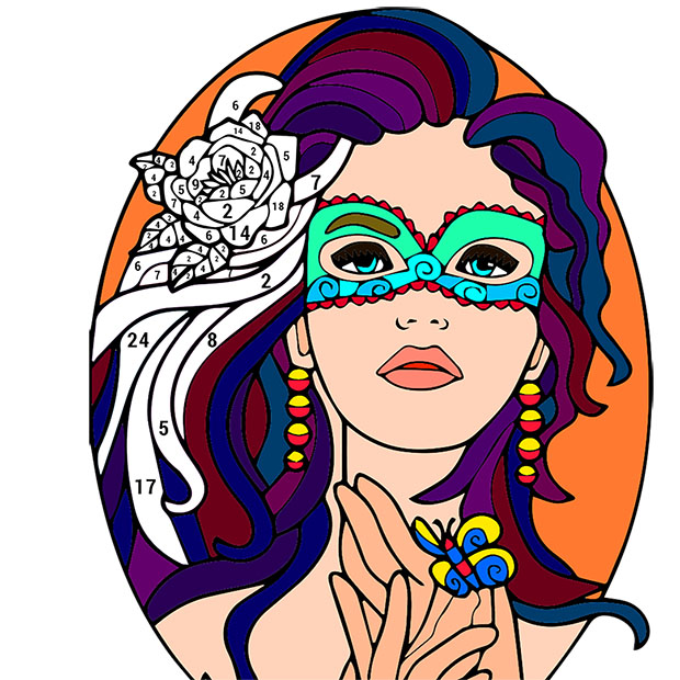 Beauty Color by Number - Girls Coloring Book