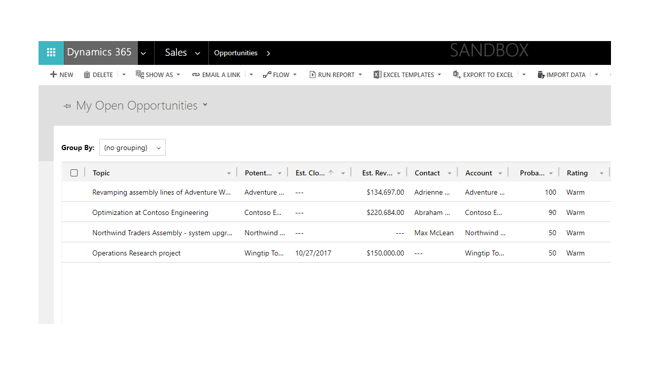 Snapshot 2 of Dynamics 365 Sales QuickStart: 1-Wk Implementation