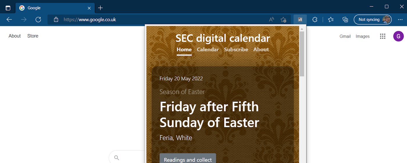 SEC Digital Calendar and Lectionary marquee promo image