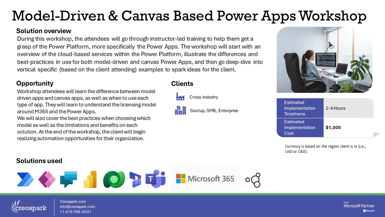 Snapshot 1 of Model-Driven & Canvas Based PowerApps: 3h Workshop