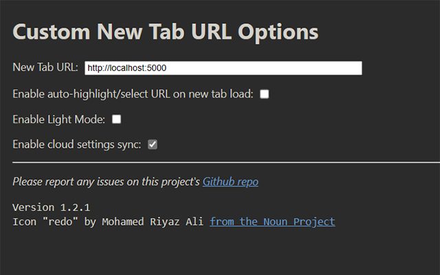 Custom New Tab URL