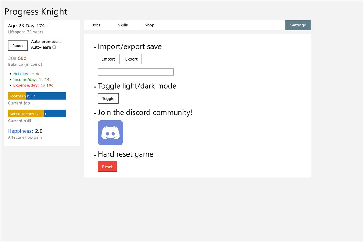 #4. Progress Knight: Idle (Windows) Podle: Imperia Web Network