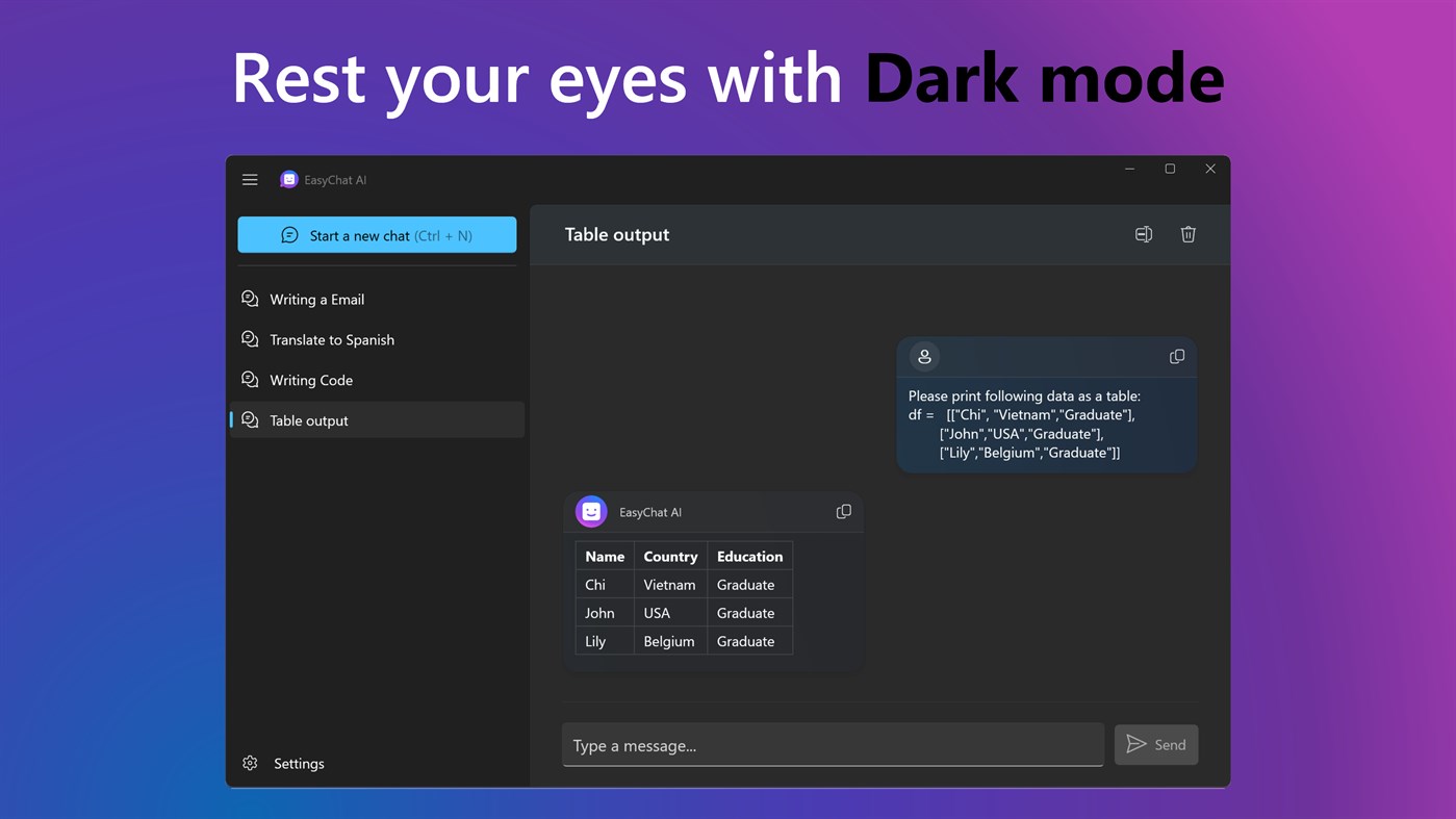 #3. Easy Chat AI (Windows) By: Tim Grabinat