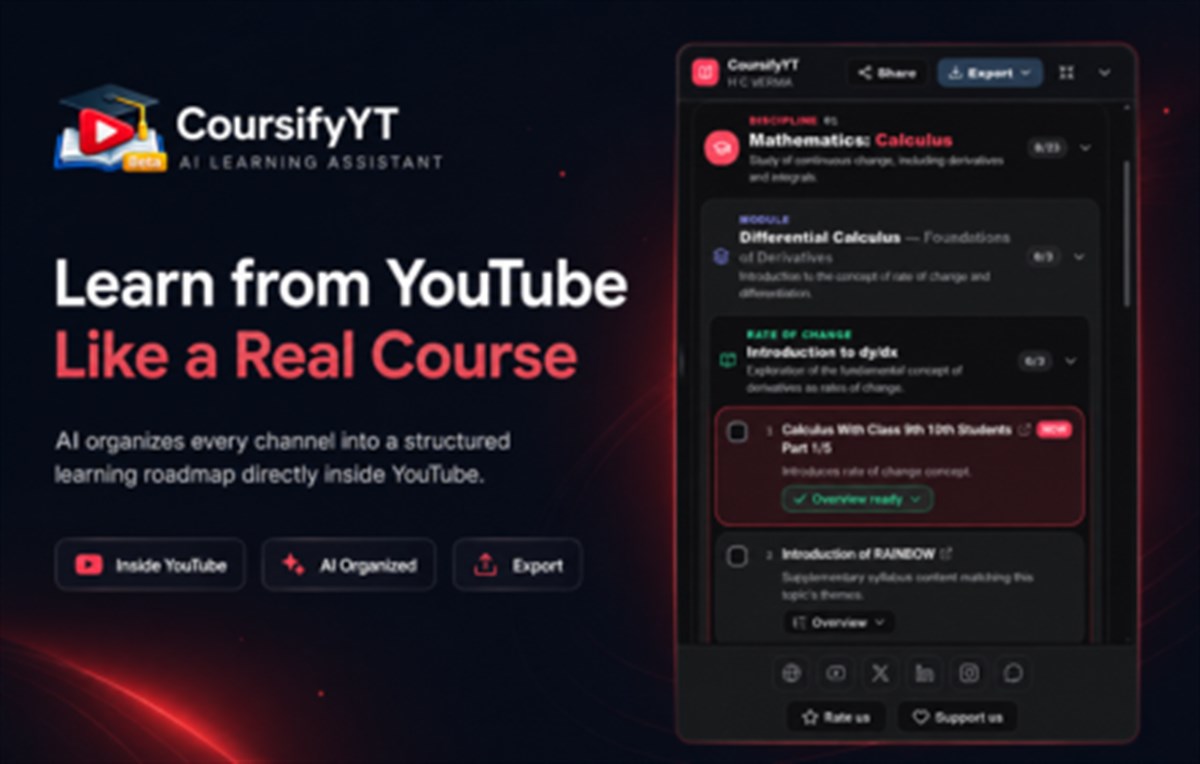 CoursifyYT - Turn YouTube Channel Into Course
