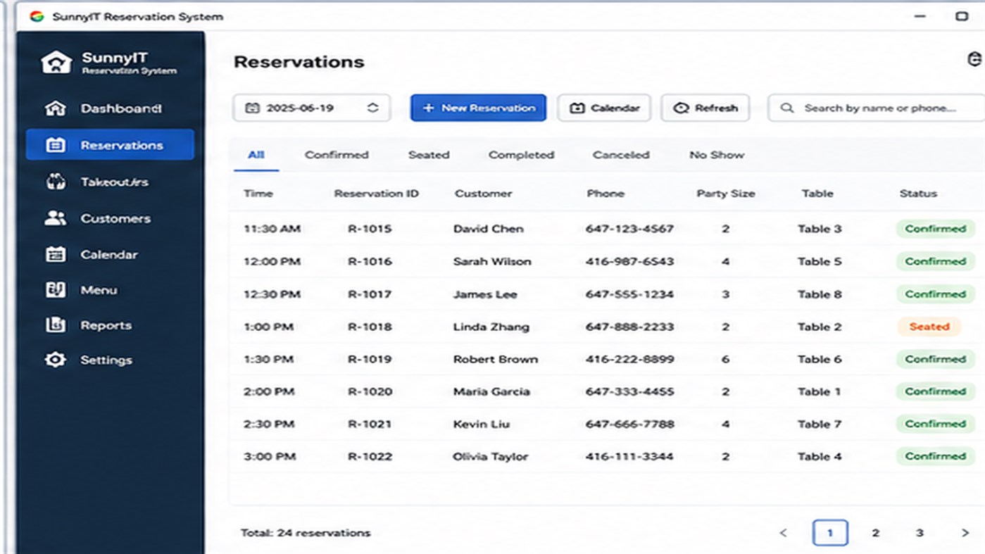 #3. Restaurant Booking (Windows) By: Sunny IT APPS