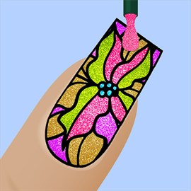 Nails Glitter Color by Number - Girls Coloring Book