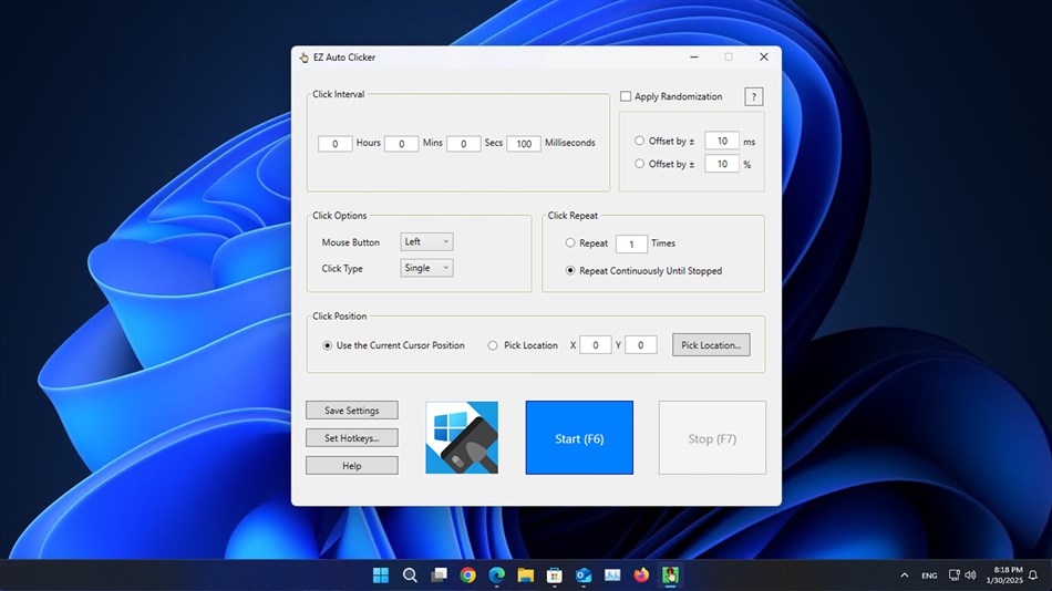 EZ Auto Clicker (Windows) di: HUXSoft.com