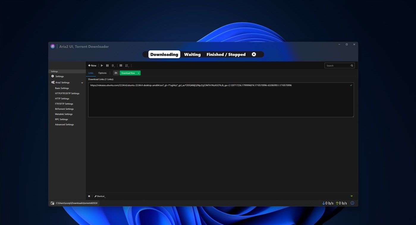 #1. aria2 UI - Torrent Downloader (Windows) โดย: parmata