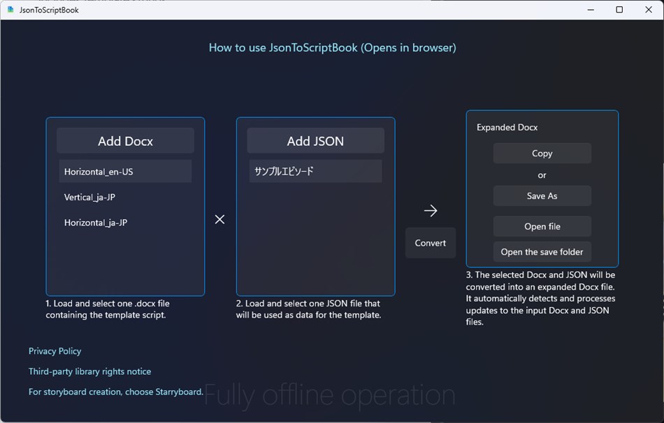 JsonToScriptBook (Windows) Oleh: tor4kichi