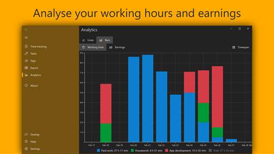 WorkingHours — Time Tracking / Timesheet screenshot 4