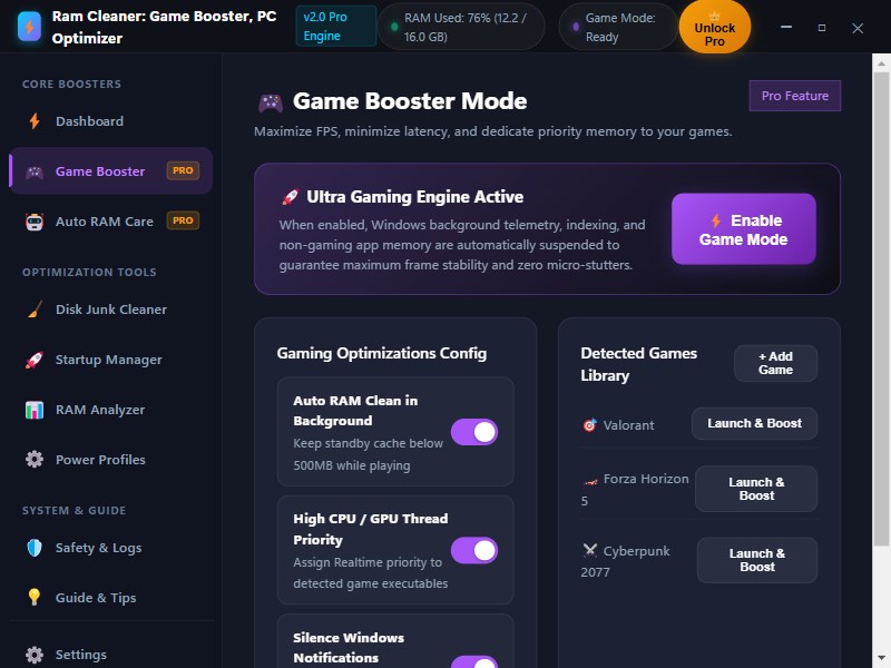 Ram Cleaner: Game Booster, PC Optimizer screenshot